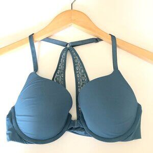 Victoria's Secret Perfect Shape Racerback Lace Bra Blue 32C